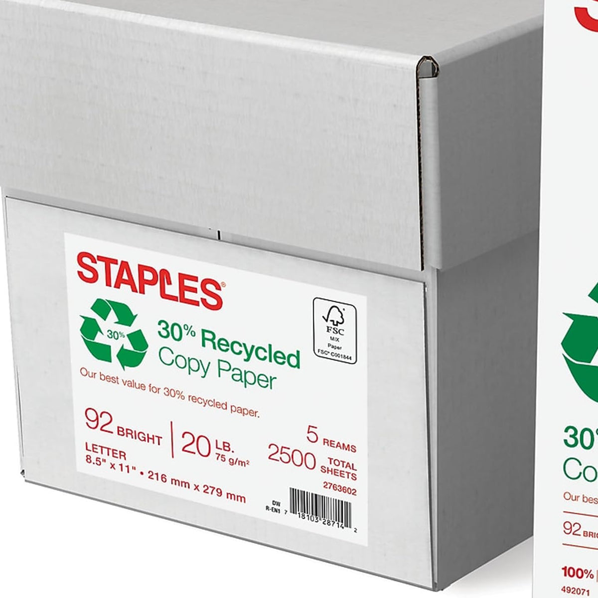 Staples Print Copy Paper 51959-US, 8.5'' x 11'', 2500 Count – view 3