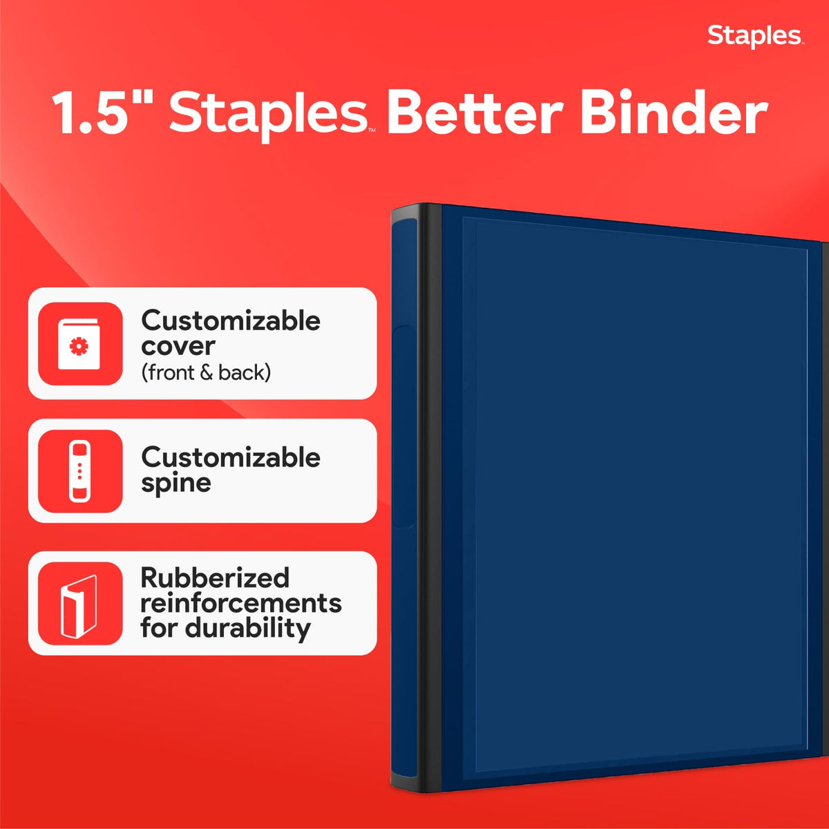 Staples Storage Binder 648825, 1.5-Inch – view 2