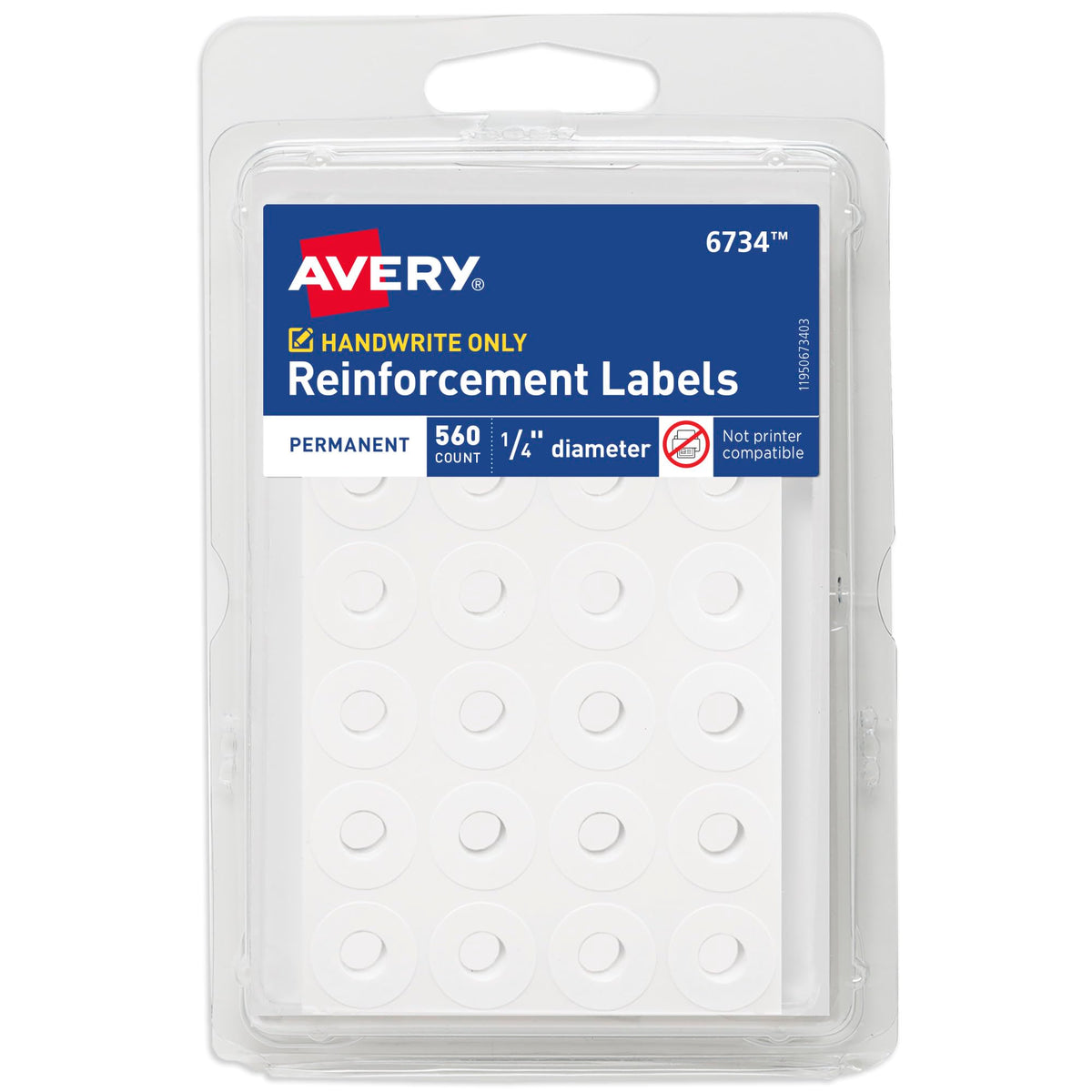 Avery Label 6734, 560 Count