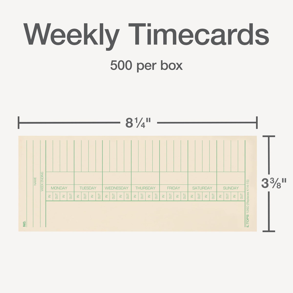 Tops Card Stock 1260, 3-3/8" x 8-1/4", 500 Count – view 2