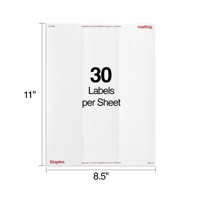 Staples Label 18057/SIWO100, 1" x 2-5/8", 3000 Count – view 2