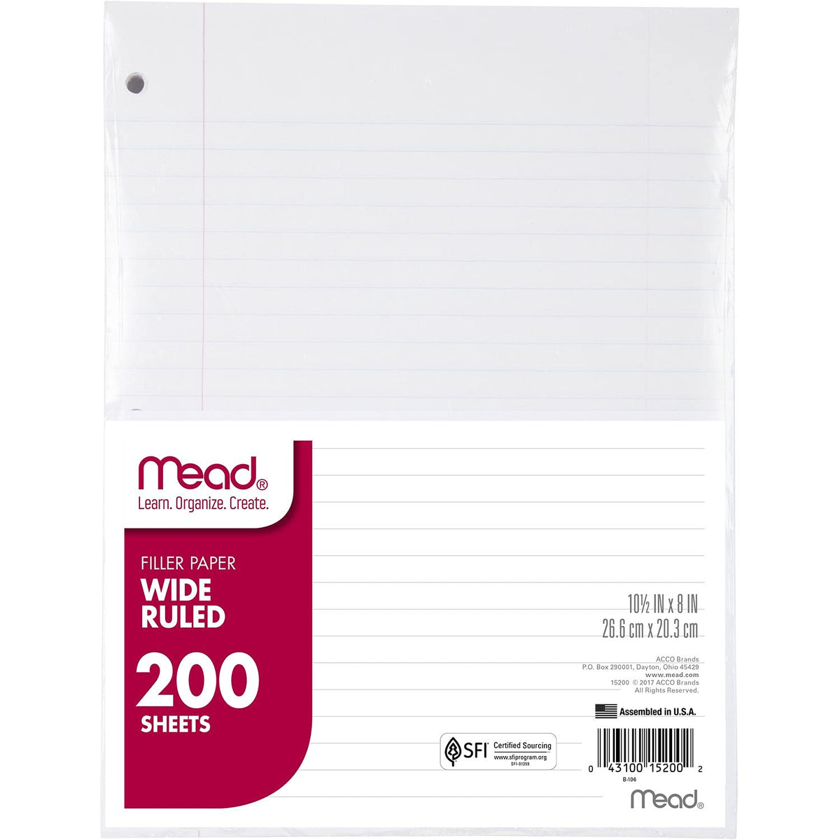 Mead Writing Paper 15200, 200 Count