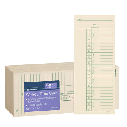 Adams Card Stock 9660-200, 3-3/8" x 8-1/4", 1600 Count