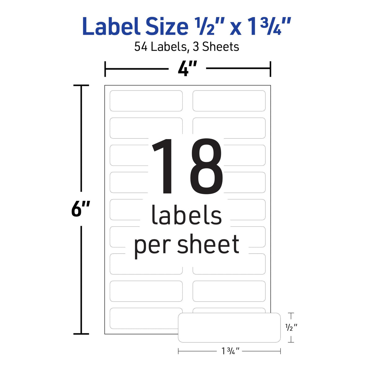 Avery Label 40720, 1/2" x 1-3/4", 54 Count – view 3