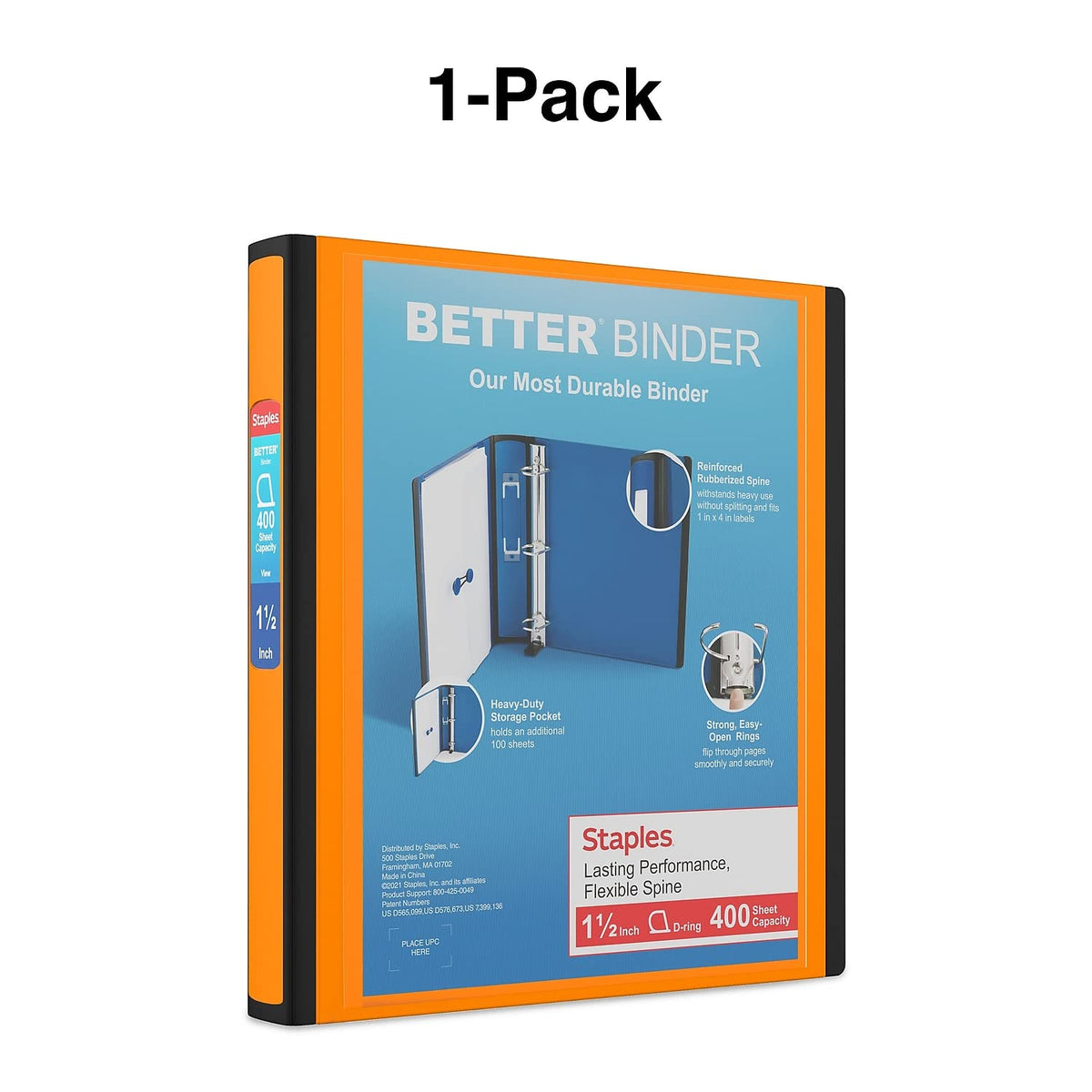 Staples Storage Binder ST55857-CCVS, 1.5-Inch, 3 Count – view 7