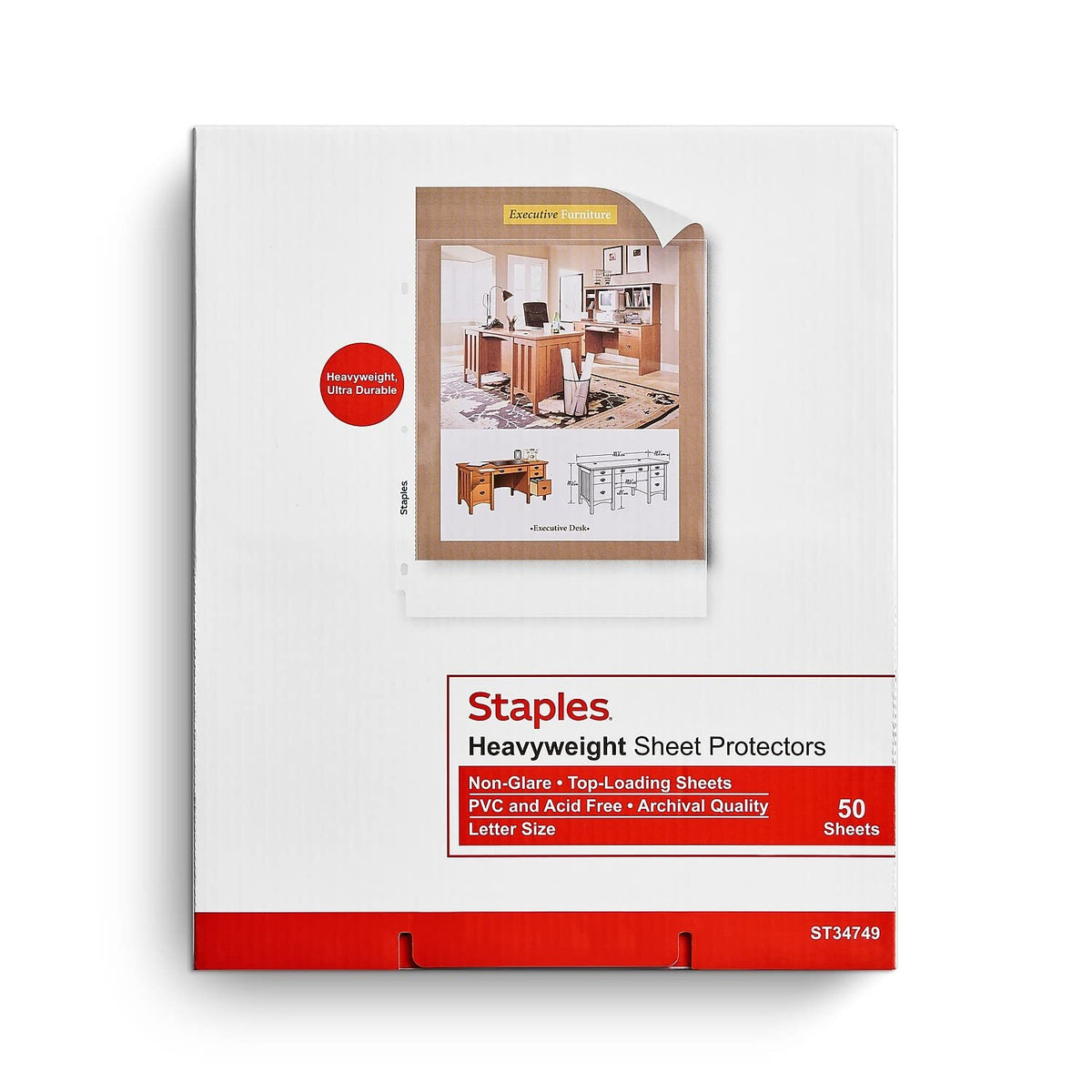 Staples Card Document Sleeve ST10519-CCVS, 8.5 x 11 in, 150 Count
