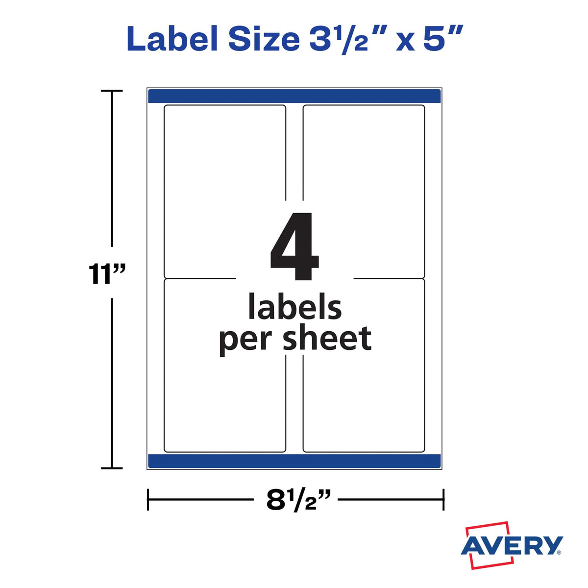 Avery Label 5168, 3 1/2" x 5", 400 Count – view 5
