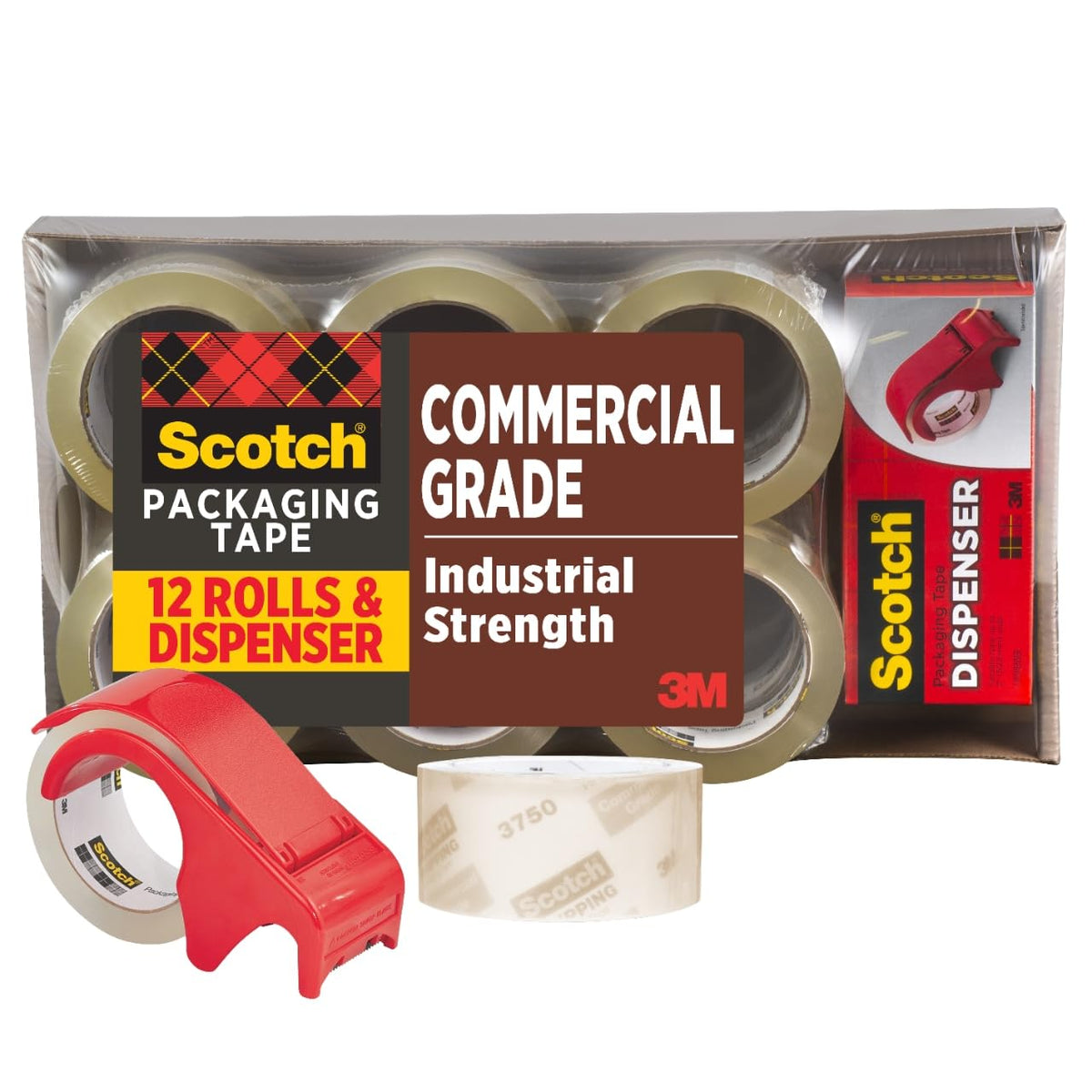 Scotch Adhesive Tapes 3750-12-DP3, 12 Rolls