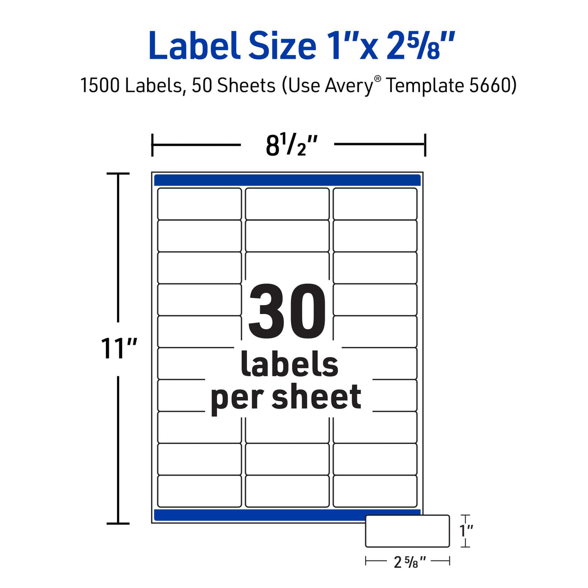 Avery Label 5660, 1" x 2 5/8" – view 5