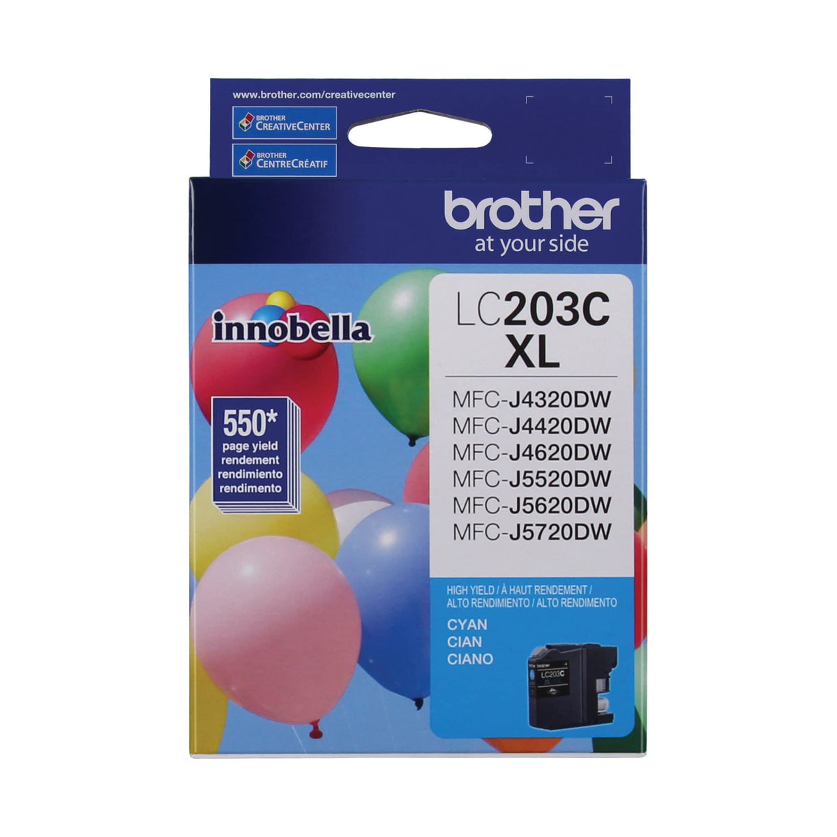 Brother Inkjet Printer Ink LC203C, 550 Pages