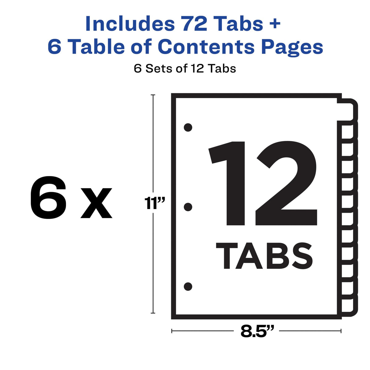 Avery Binder Divider 11196, 12 tabs, 6 Count – view 4