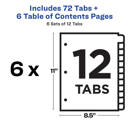 Avery Binder Divider 11196, 12 tabs, 6 Count – view 4