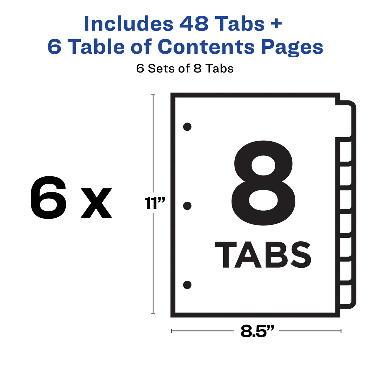 Avery Binder Divider 11186, 8 tabs, 6 Count – view 4