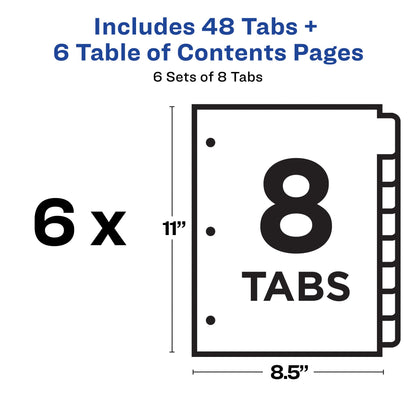 Avery Binder Divider 11186, 8 tabs, 6 Count – view 4