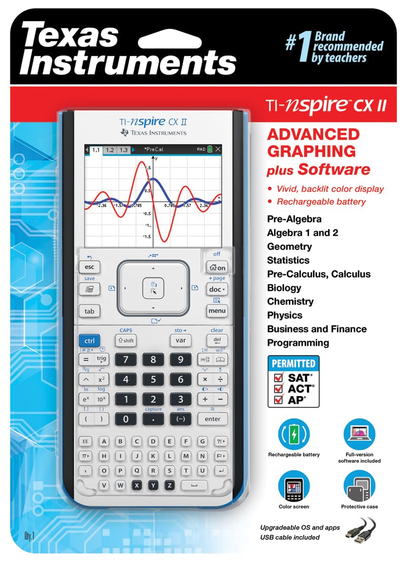 Texas Instruments Calculator NSCX2/TBL/1L1/A, 7.5" x 3.3" x 0.4" – view 9