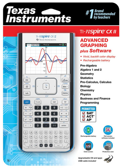 Texas Instruments Calculator NSCX2/TBL/1L1/A, 7.5" x 3.3" x 0.4" – view 9