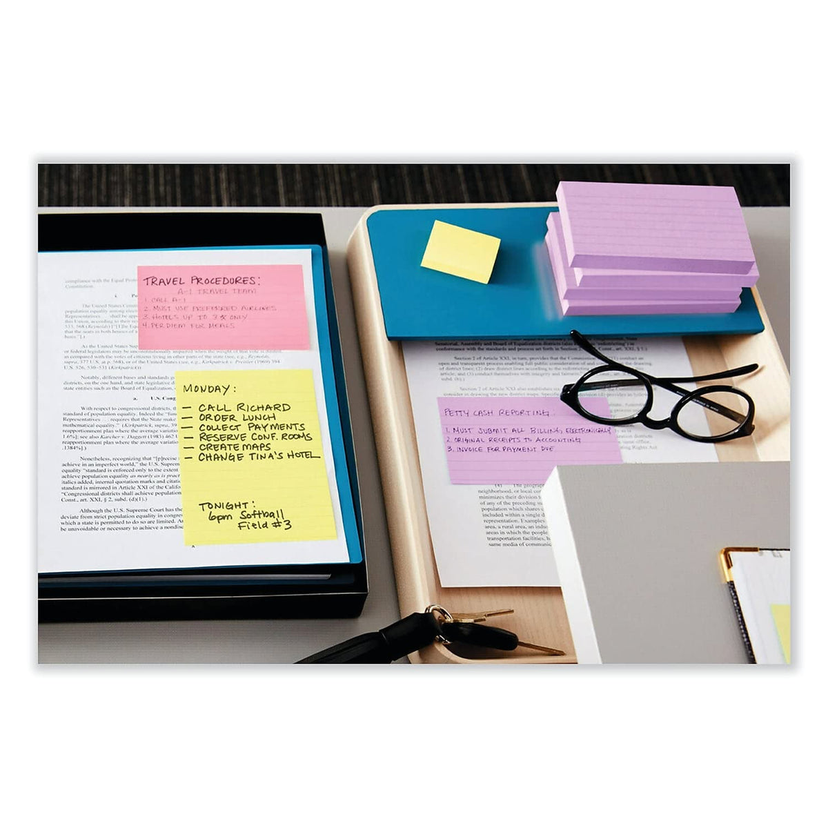 Post-it Self Stick Note 653-24VAD, 1 3/8" x 1 7/8" – view 2