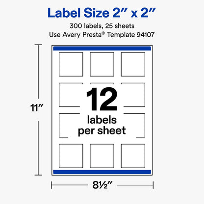 Avery Label 94107-WMP25, 2" x 2", 300 Count – view 4