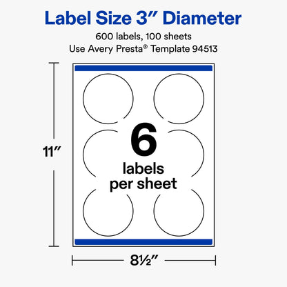 Avery Label 94513-WMP100, 3" Diameter, 600 Count – view 4