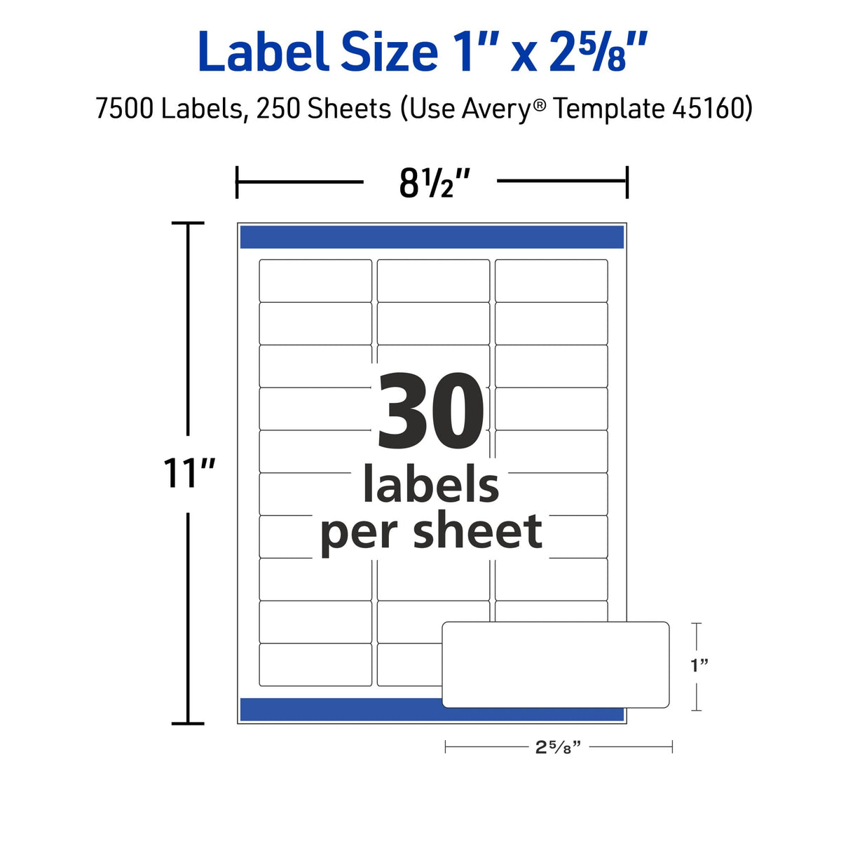 Avery Label 45160, 1" x 2-5/8" – view 7