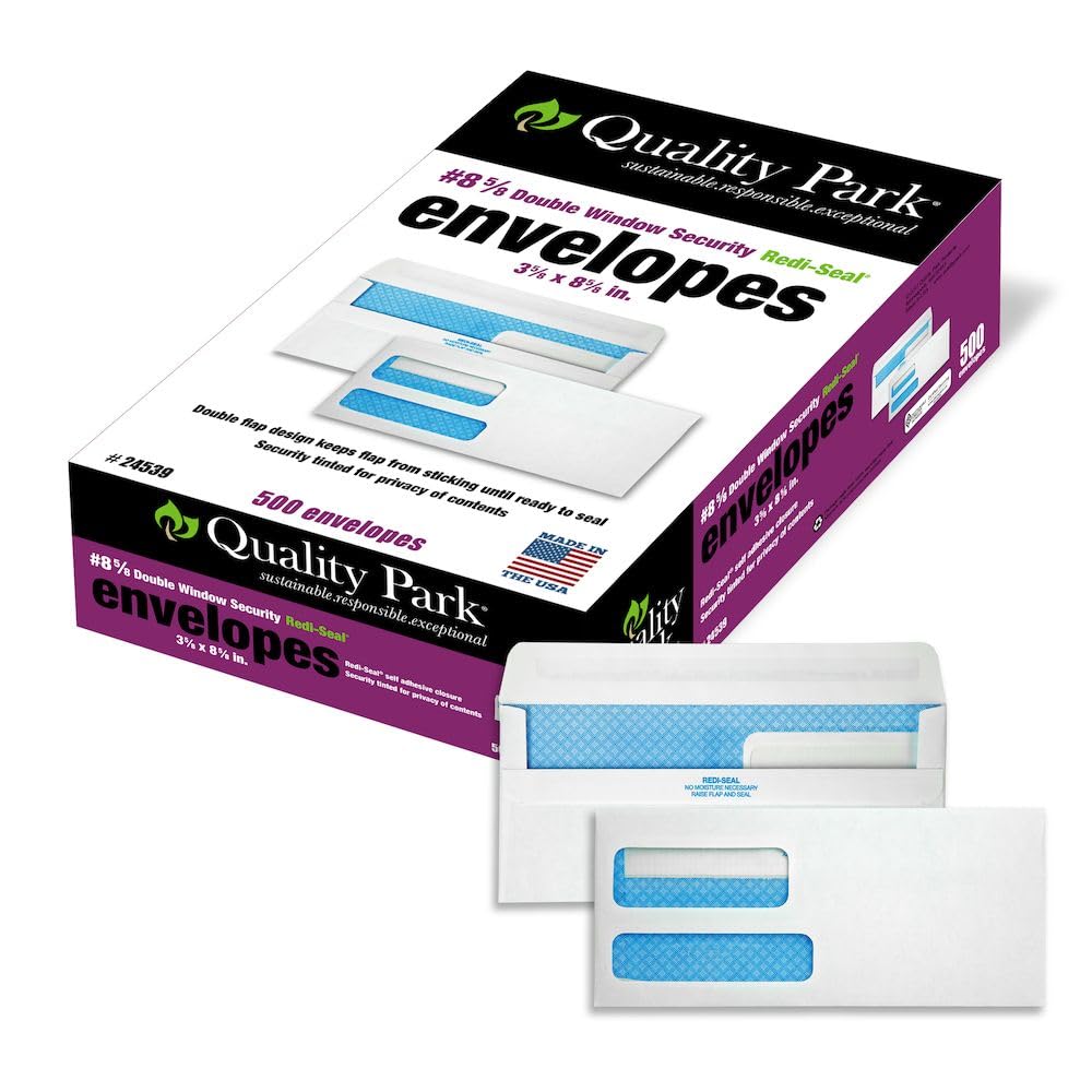 Quality Park Envelope 24539, 3-5/8 x 8-5/8, 500 Count