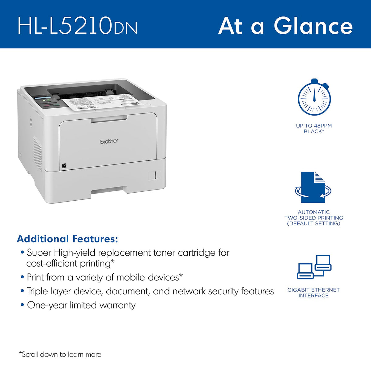 Brother Printer HLL5210DN, One Size – view 4