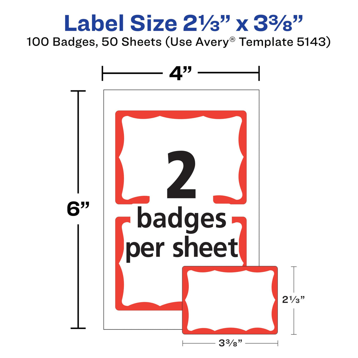 Avery Label 5143, 100 name tags – view 3