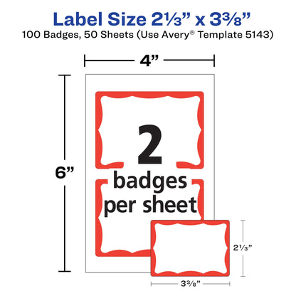 Avery Label 5143, 100 name tags – view 3