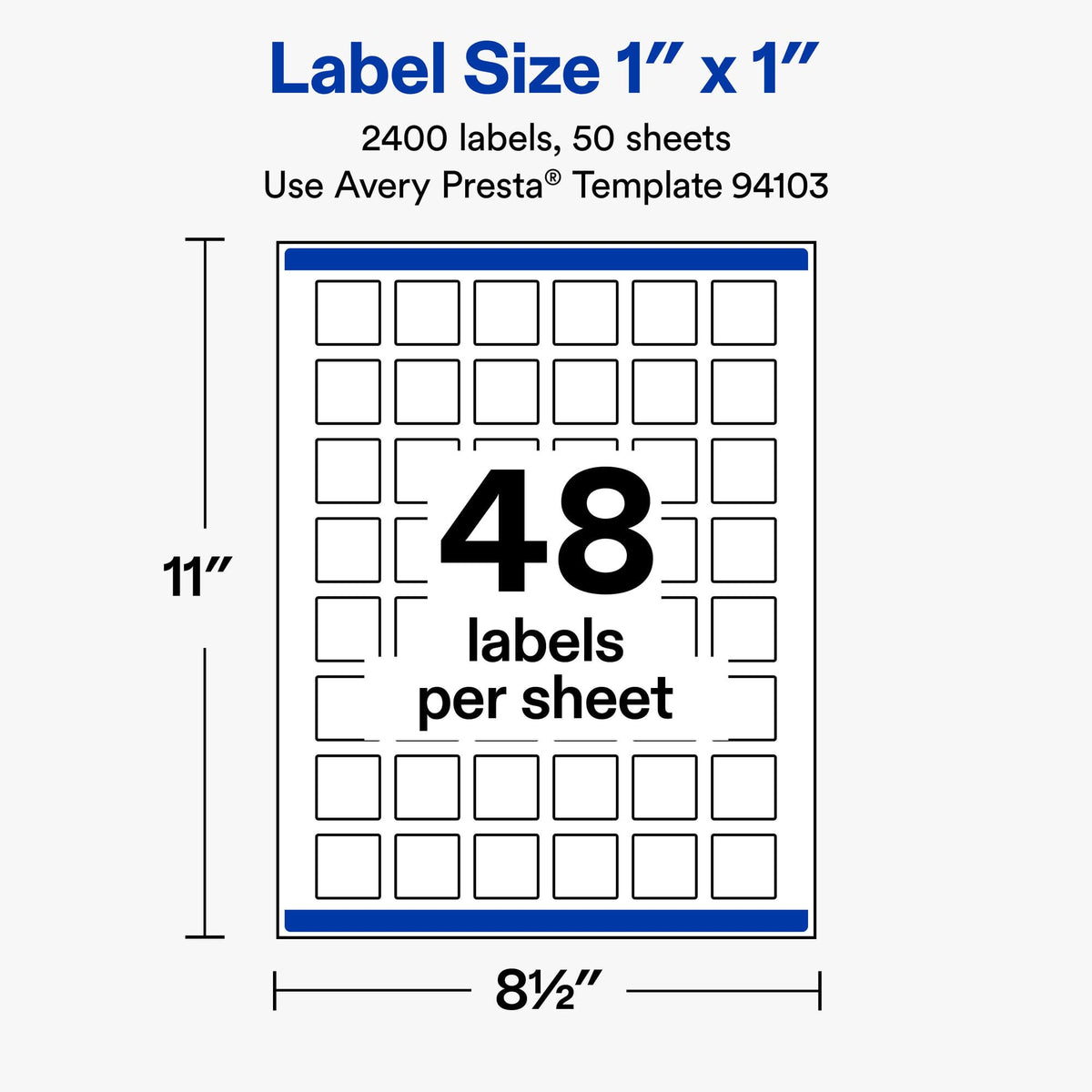 Avery Label 94103-WMP50, 1" x 1", 2400 Count – view 4