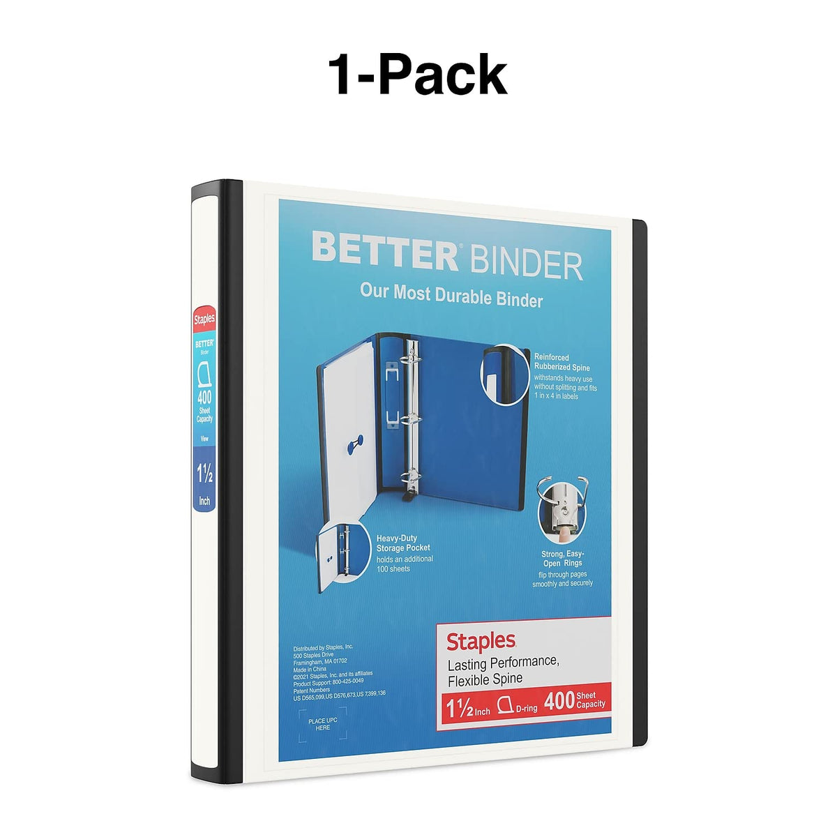 STAPLES Storage Binder 718103059640, 1.5-Inch – view 7