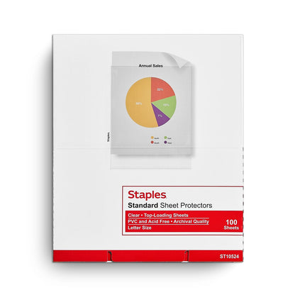 Staples Card Document Sleeve ST31866/31866, 8.5" x 11", 100 Count