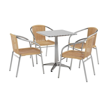 Flash Furniture Kitchen Furniture TLH-ALUM-24SQ-020BGECHR4-GG - product photo 1
