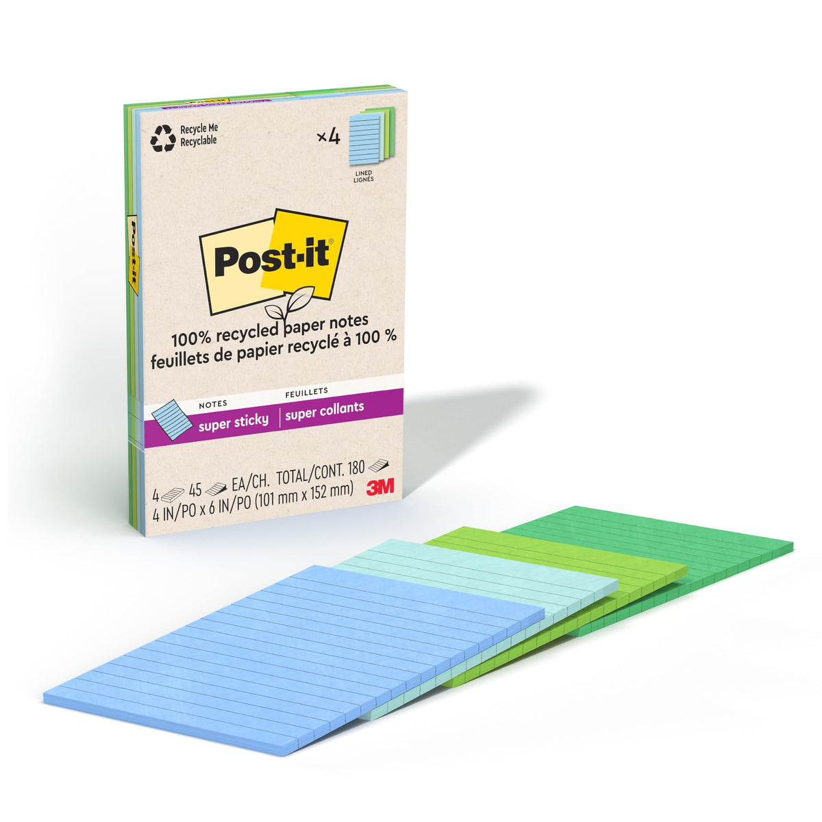 Post-it Self Stick Note 4621R-4SST, 1" x 4.1"