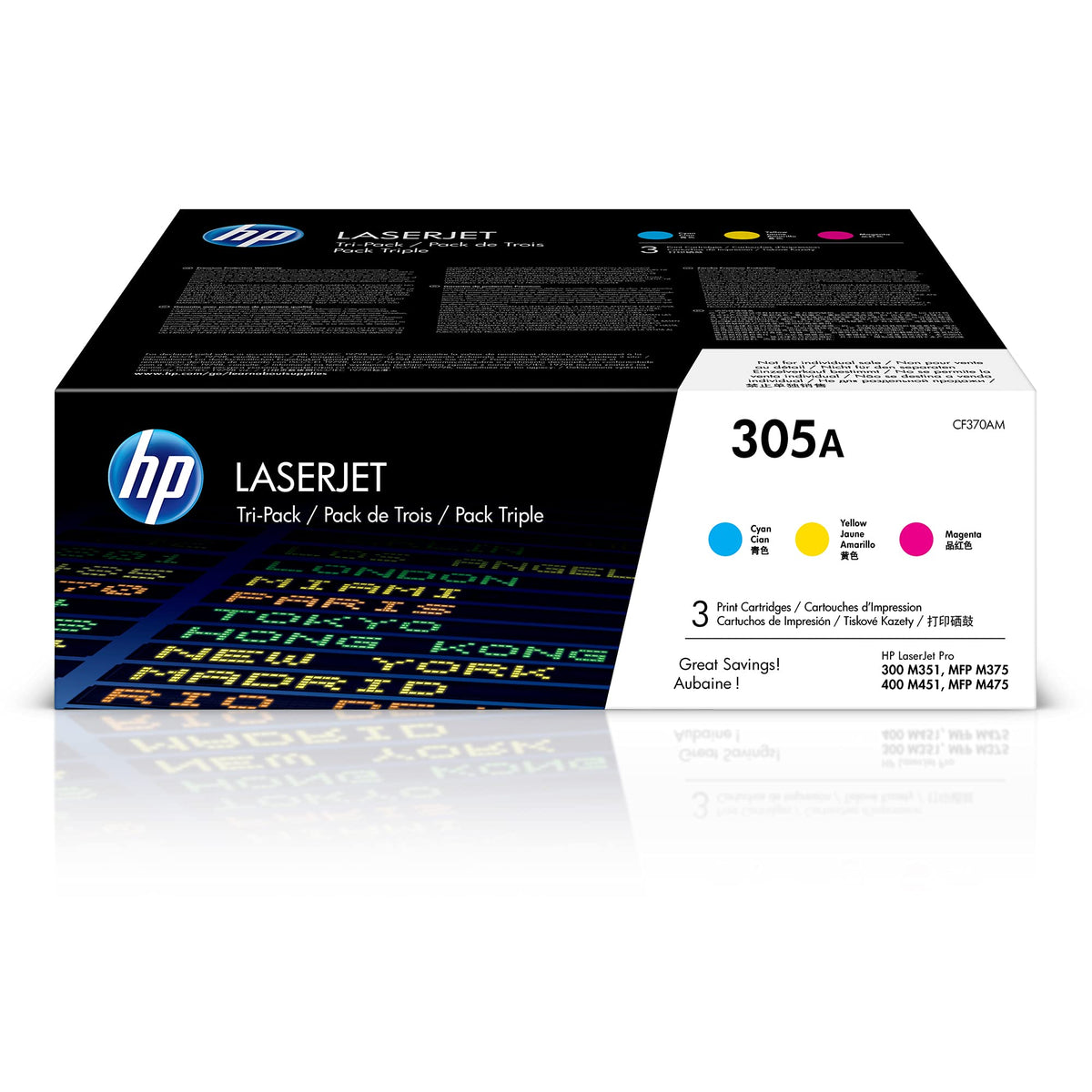 HP Laser Printer Toner CF370AM, 3 Pack