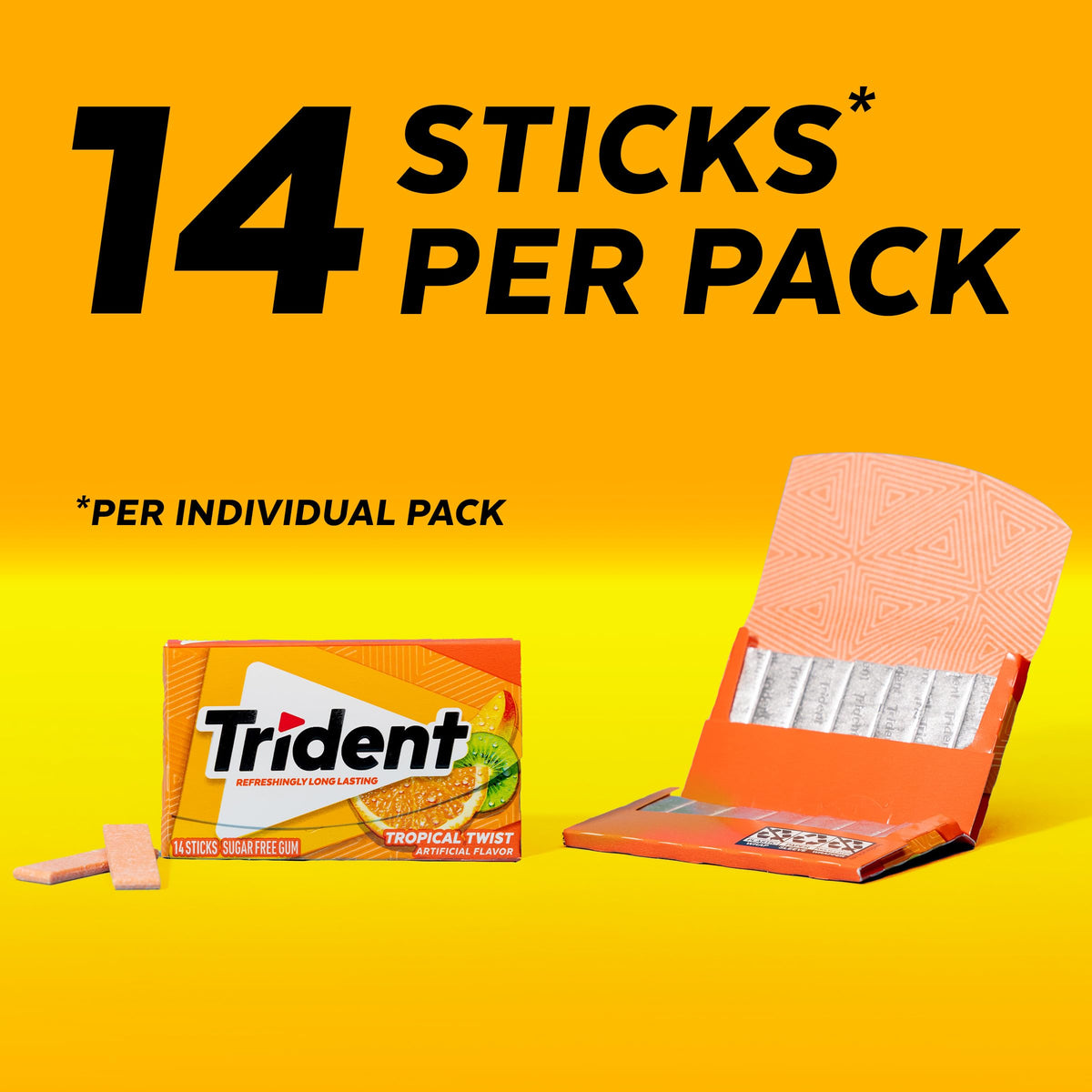 Trident Chewing Gum 12546011112, 14 Count (Pack of 12) – view 3