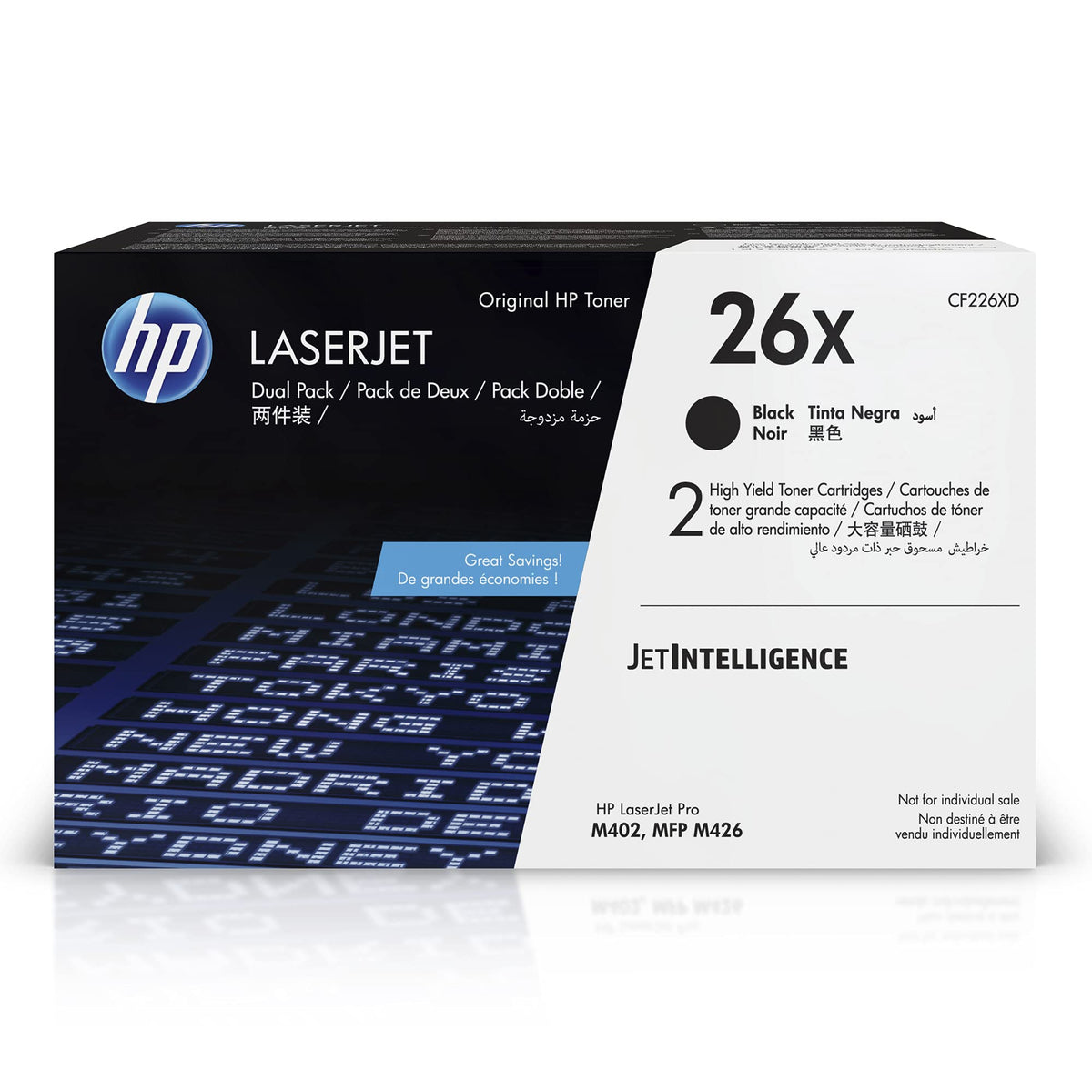 HP Laser Printer Toner CF226XD, 2 Pack