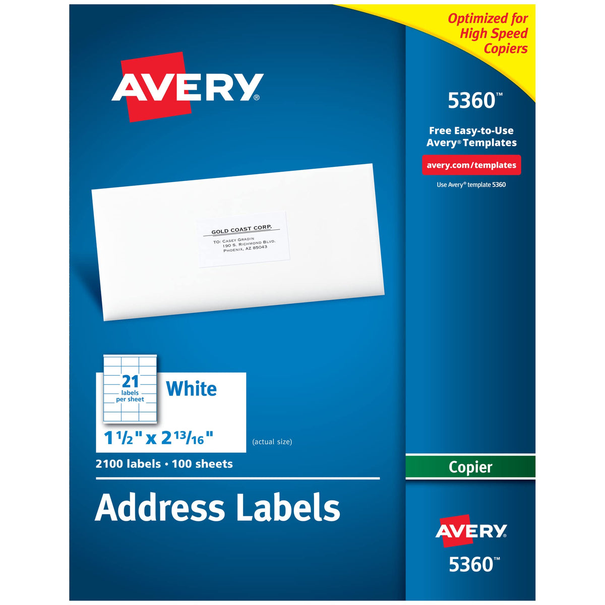 Avery Label 5360, 1-1/2" x 2-13/16"
