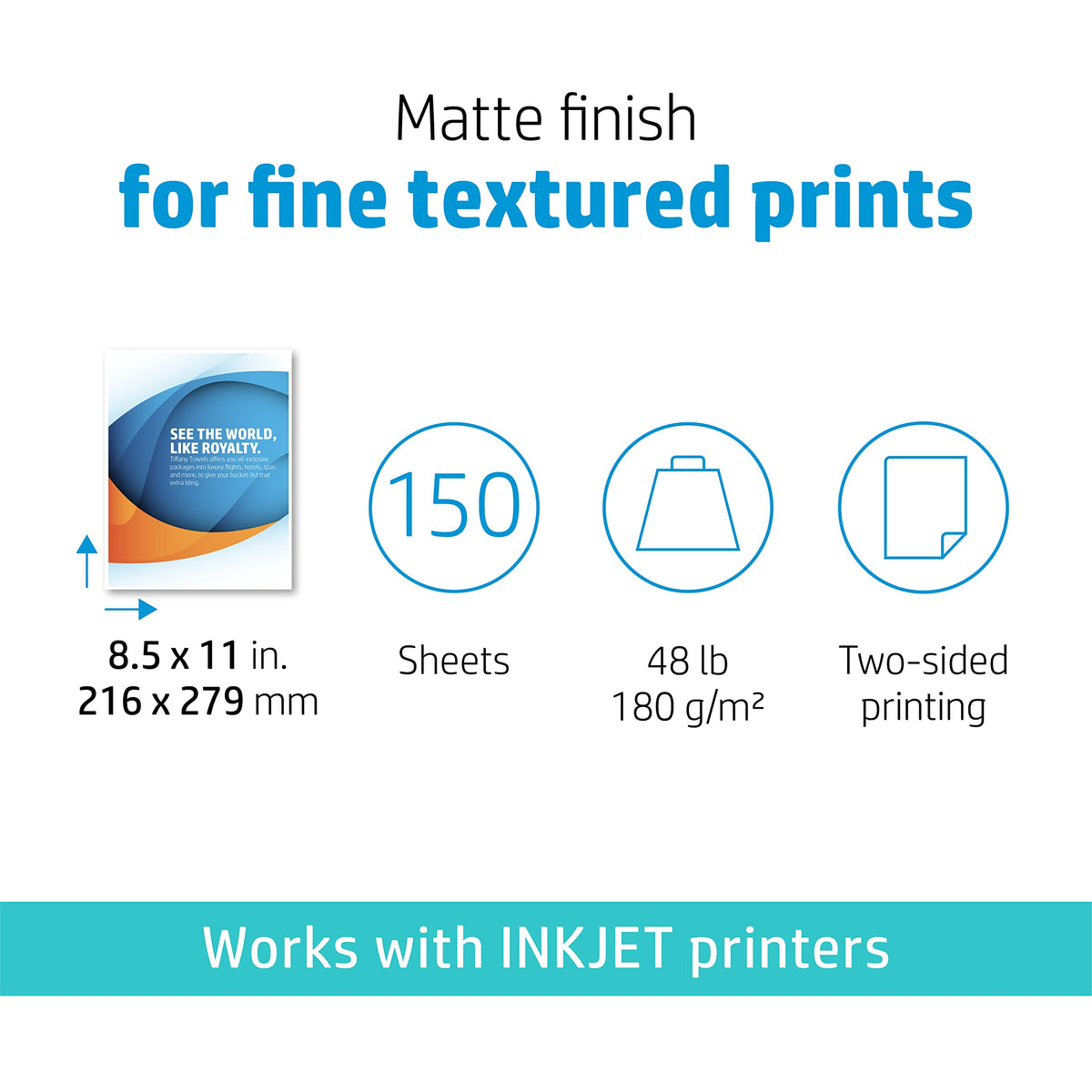 HP Print Copy Paper Printer paper, 8-1/2" x 11" – view 3