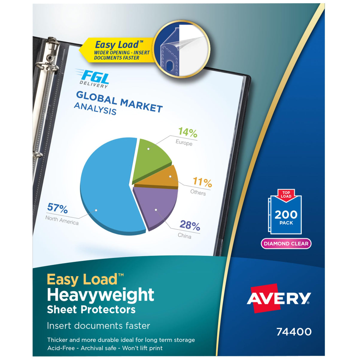 Avery Card Document Sleeve 74400, 200 Pack