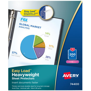 Avery Card Document Sleeve 74400, 200 Pack