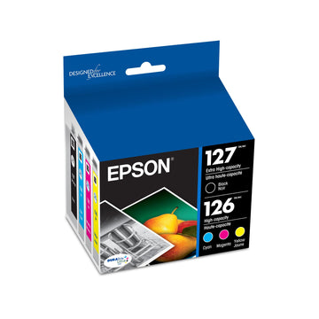 Epson Inkjet Printer Ink T127120-BCS, Multi-Pack