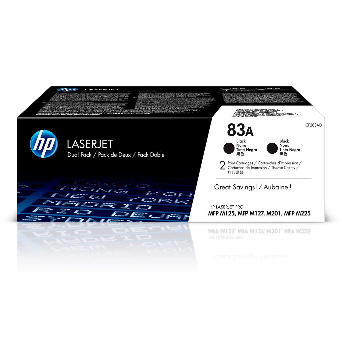 HP Laser Printer Toner CF283AD, 2 Pack