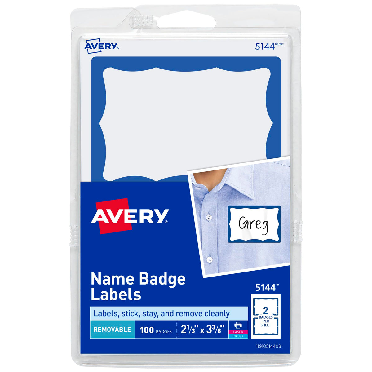 Avery Label 5144, 2-1/3" x 3-3/8", 100 Count