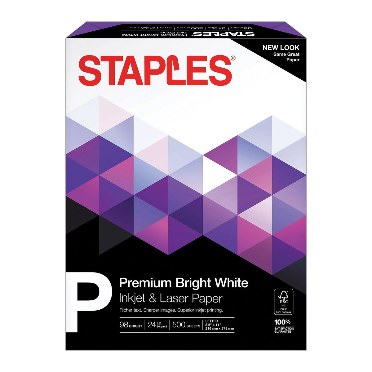 STAPLES Print Copy Paper 733332, 24 Lb.