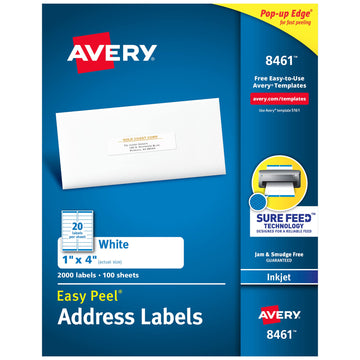 Avery Label 8461, 1 in. x 4 in.
