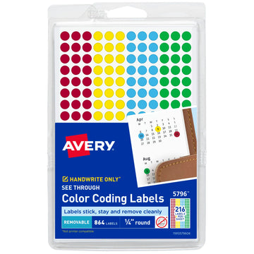Avery Label 5796, 1/4 inch, 864 Count