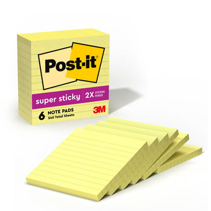 Post-it Self Stick Note 675-6SSCY, 4" x 4", 6 Count