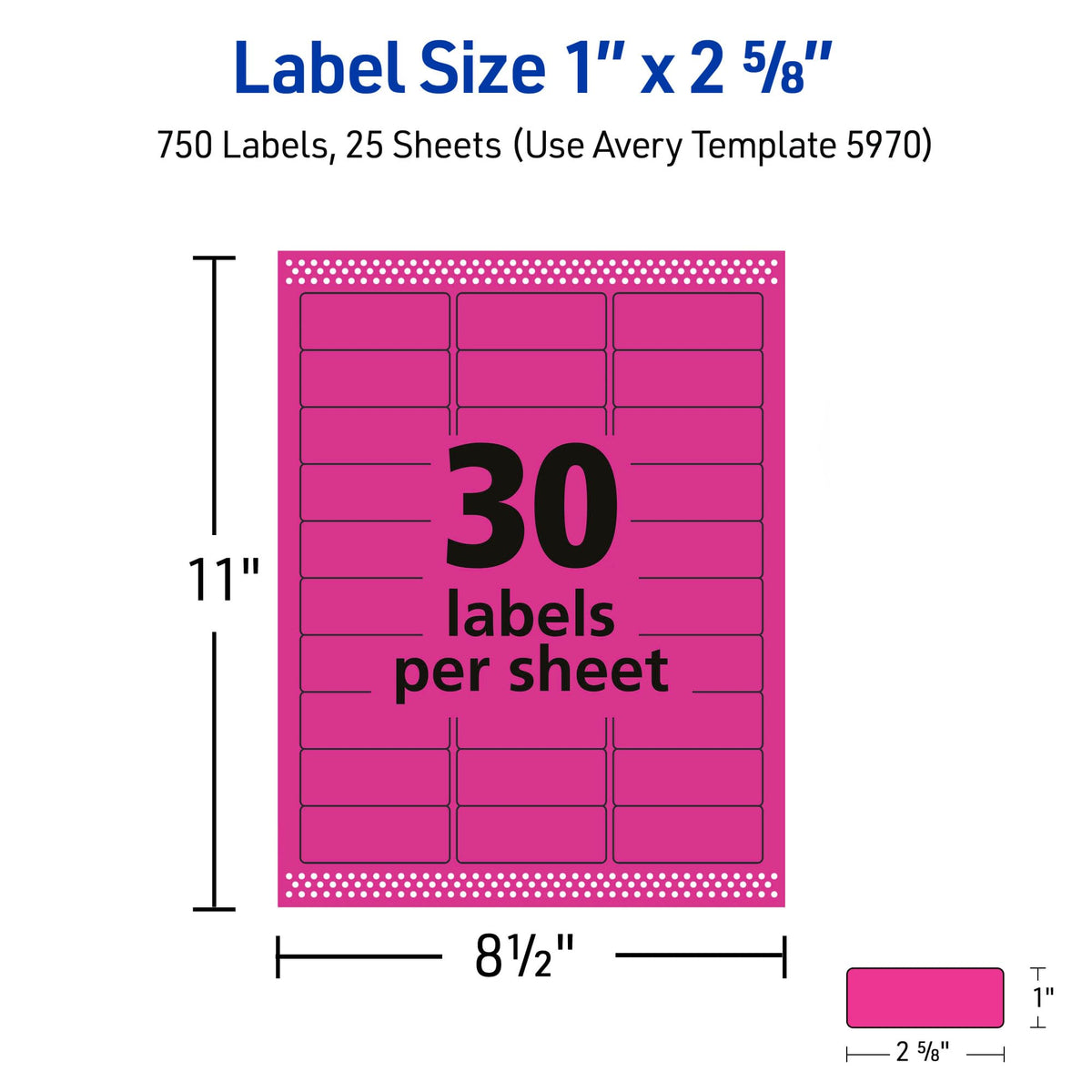Avery Label 5970, 1 in. x 2-5/8 in., 750 Count – view 6