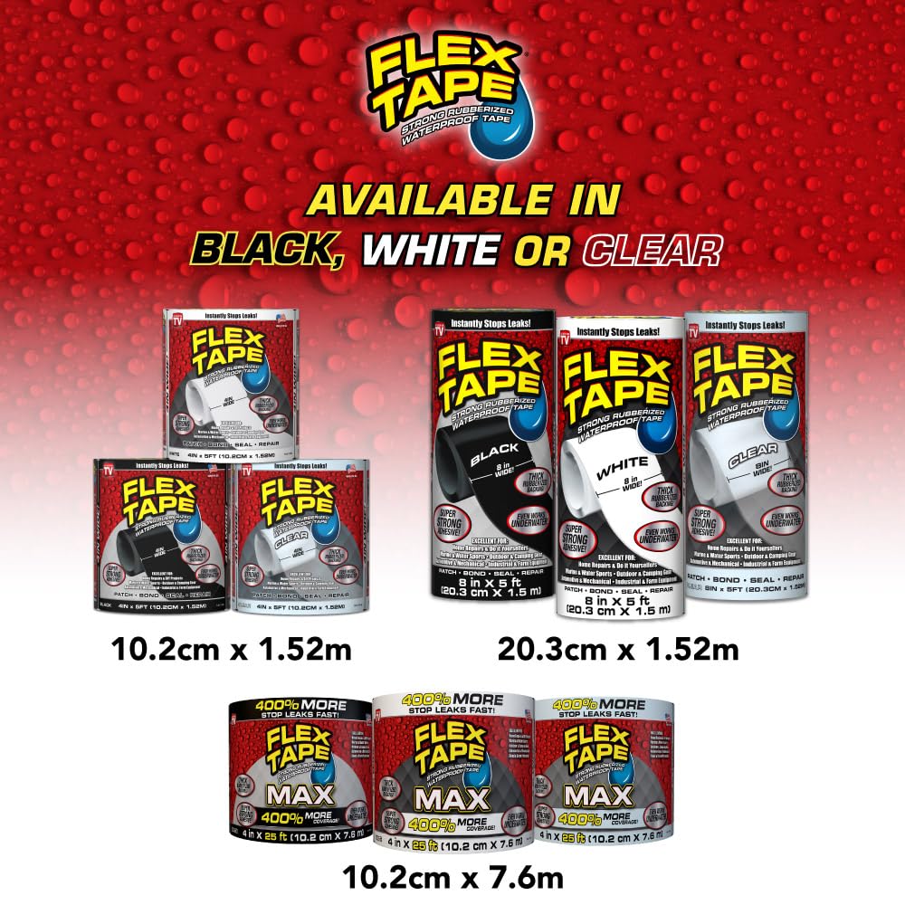 Flex Tape Adhesive Tapes TFSBLKR0405, 4" x 5' – view 8