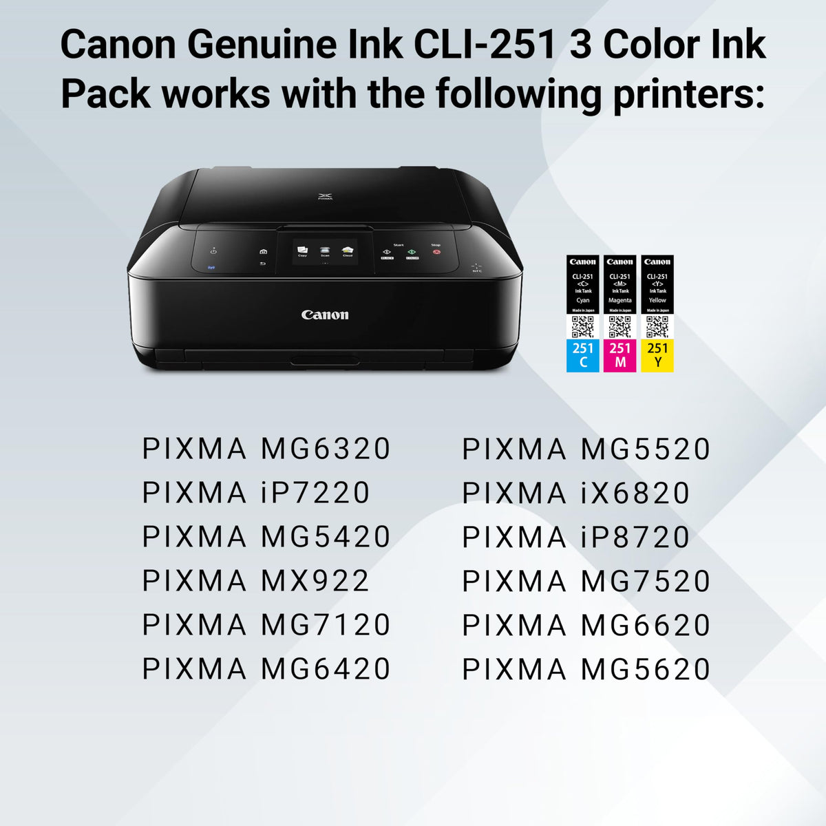 Canon Inkjet Printer Ink CLI251C, 3/Pack – view 5